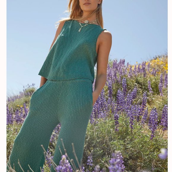 Free People Adelaide Sweater Set - Mermaid - Picture 2 of 6